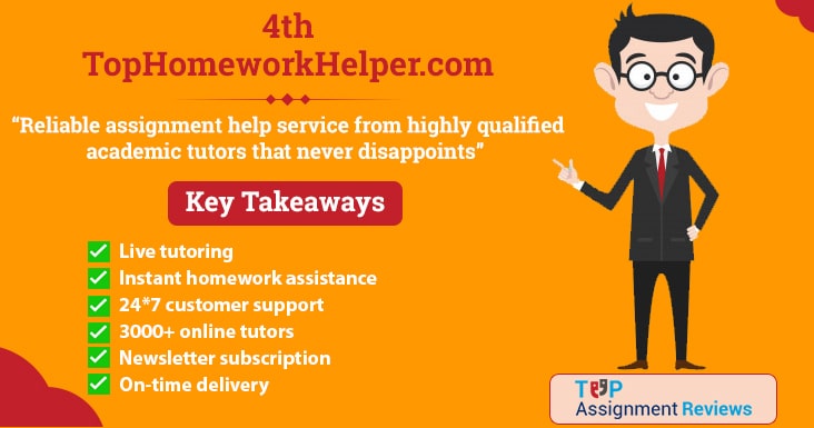 Top Homework Helper is on no. 4 in best assignment help in australia | Student reviews and feedback on TopHomeworkHelper.com